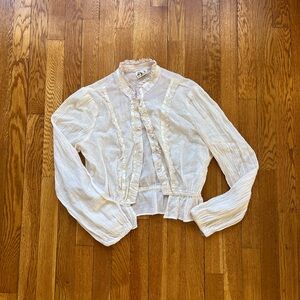 Byer California Cream Lace Trim Blouse